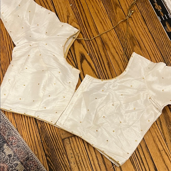 Other - Elegant Cream Women’s Blouse with Gold Stud Accents